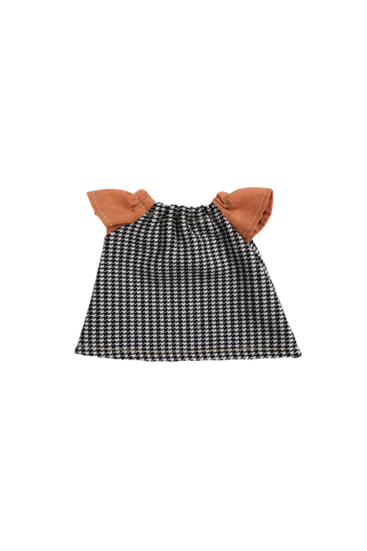 Vestido Axedrezado e Laranja